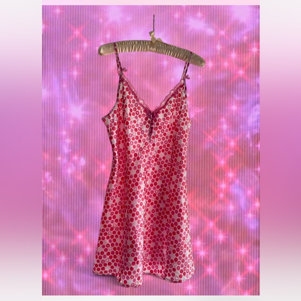 Y2K Heart Mini Slip Dress